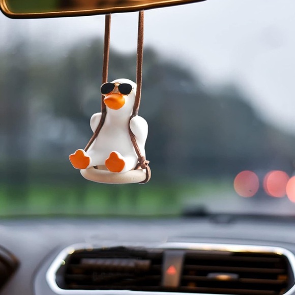Boutique Other - NEW| Adorable Unique Swinging White Duck With Sunglasses Car Hanging Pendant